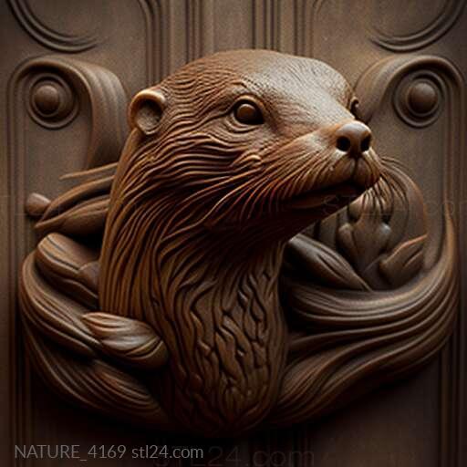 Nature and animals (st otter 1, NATURE_4169) 3D models for cnc